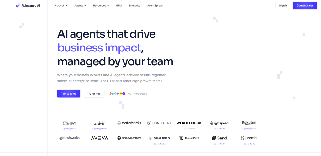 Relevance AI – Best for sales & GTM workflows