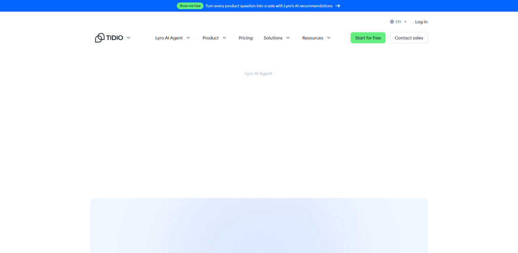 Tidio (Lyro AI Agent)
