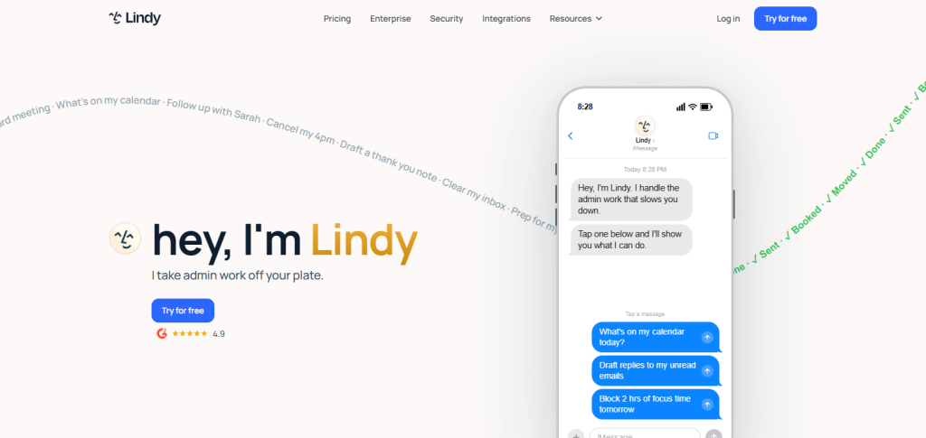 Lindy – Best for professionals & productivity