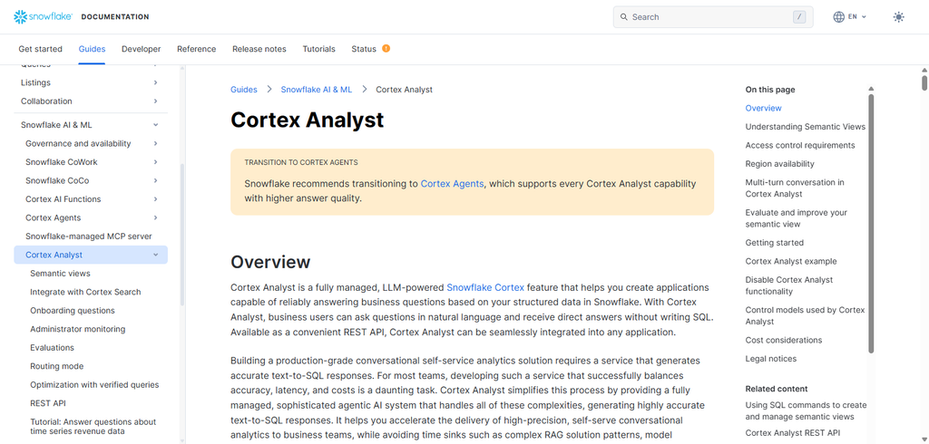 Snowflake Cortex Analyst